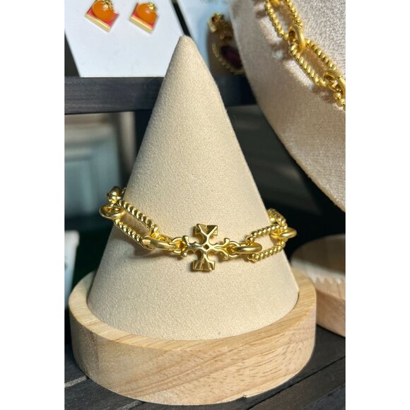 NEW! Tory Burch Gold Roxanne Chainlink Necklace AND Bracelet SET!!! - Picture 9 of 11